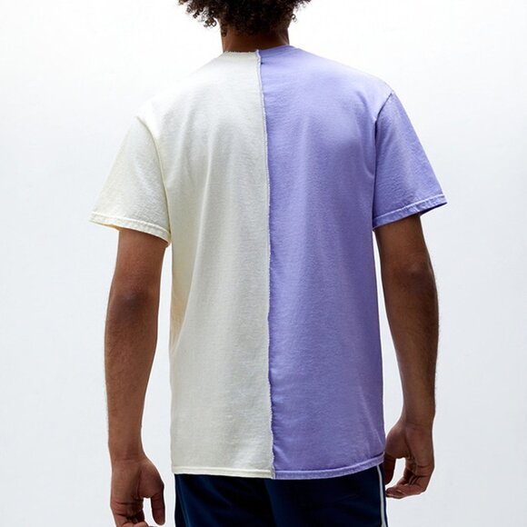 PACSUN Collegiate Split Graphic T-Shirt Men’s Large Purple Cream New - Picture 2 of 5